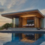 Finnish Sauna beside villa pool by Sisu Saunas