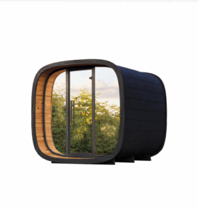 Black Square Rounded Sauna Room - Sisu Saunas Thailand